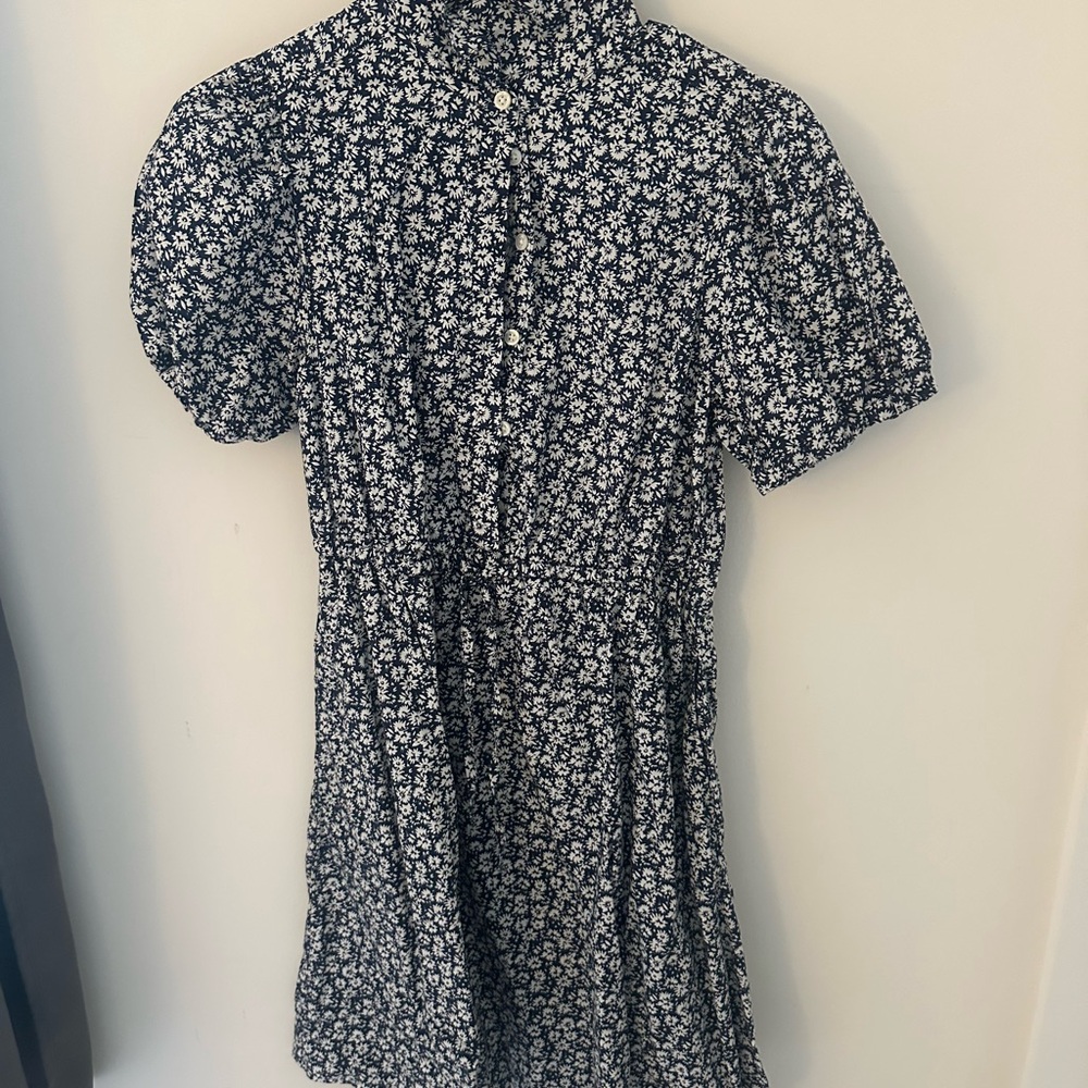 J. Crew Navy and White Floral Top